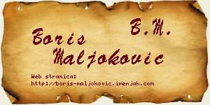 Boris Maljoković vizit kartica